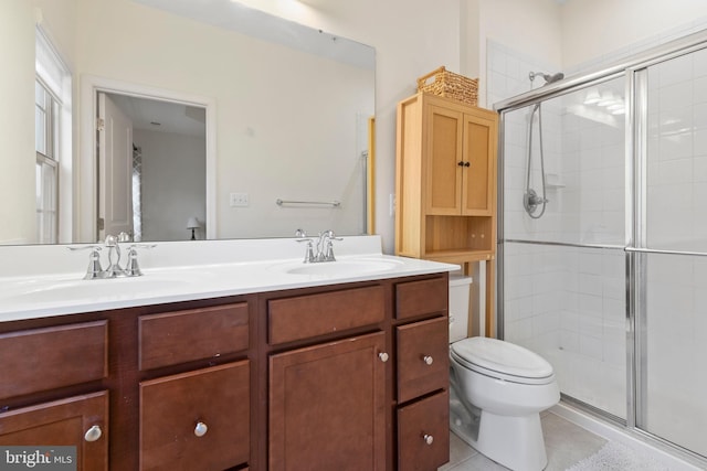 10020 Sandy Run, Baltimore, MD 21220 - full bathroom with a stall shower, double vanity, and tile patterned floors