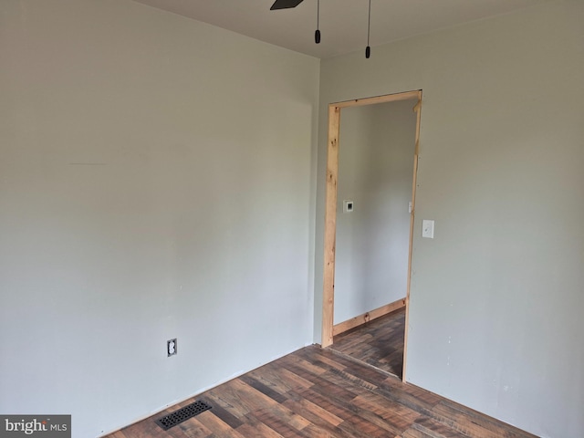 487 Haps Dr, Benezette, PA 15821 - unfurnished room featuring dark wood-style flooring and ceiling fan