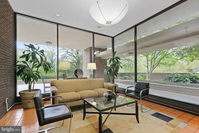 4100 N Charles St N Unit 803, Baltimore, MD 21218 - lobby with brick wall and expansive windows