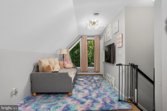 18424 Horseshoe Bend Rd, Sharpsburg, MD 21782 - living area with an upstairs landing and lofted ceiling
