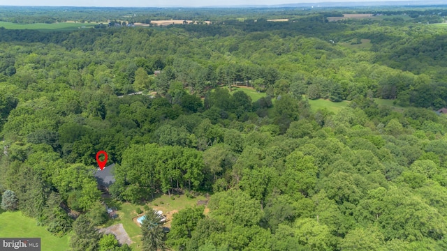 18424 Horseshoe Bend Rd, Sharpsburg, MD 21782 - aerial view of property and surrounding area featuring a heavily wooded area