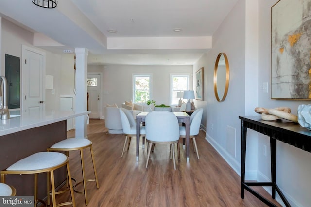 1616 C St NE, Washington, DC 20002 - dining area with wood finished floors and decorative columns