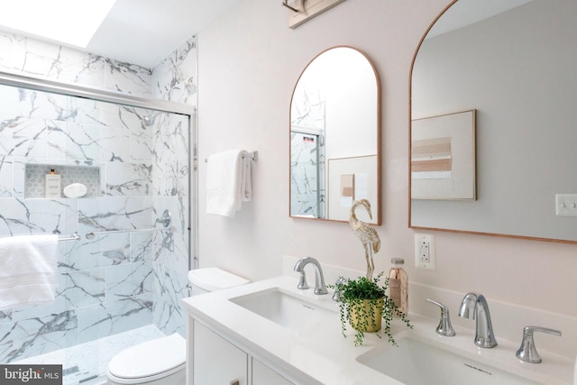 1616 C St NE, Washington, DC 20002 - full bathroom with double vanity and a marble finish shower