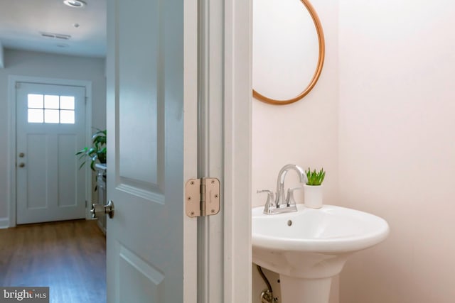 1616 C St NE, Washington, DC 20002 - bathroom featuring wood finished floors and a sink