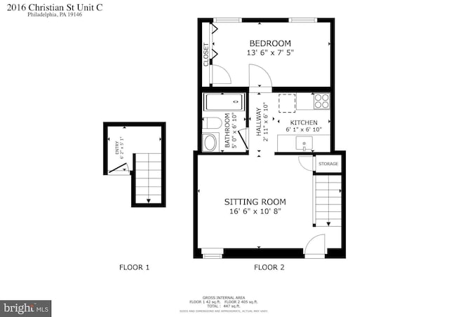 2016 Christian St Unit C, Philadelphia, PA 19146 - view of room layout