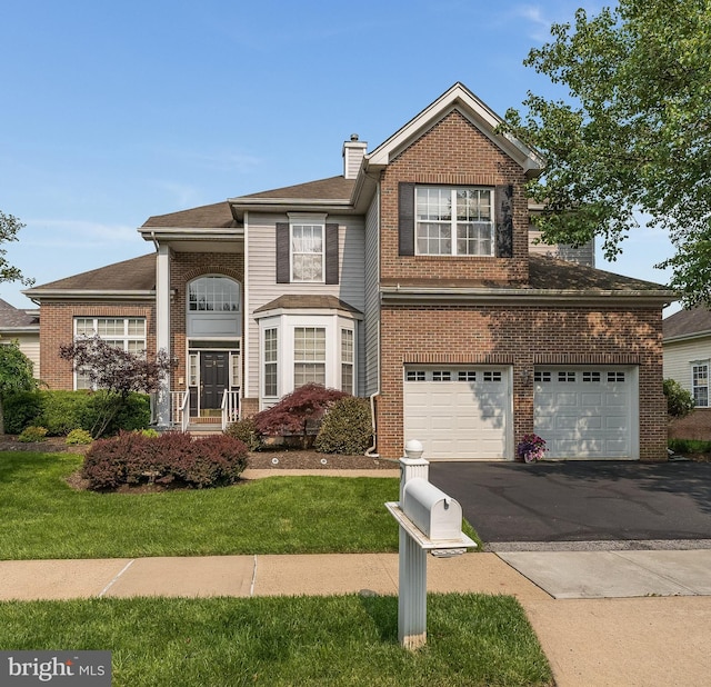 7 Colts Ln, Flemington, NJ 08822 - traditional-style home featuring brick siding, a chimney, driveway, and a garage