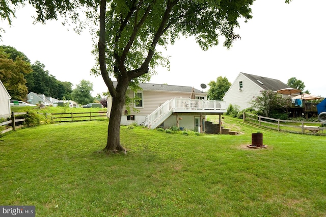 505 Northview Rd, Mount Airy, MD 21771 - fenced backyard featuring stairs and a deck