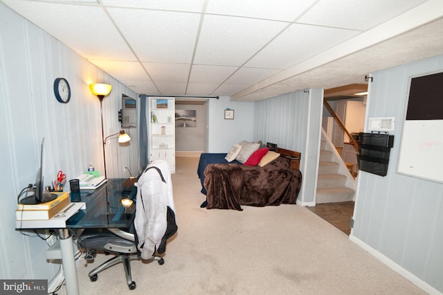505 Northview Rd, Mount Airy, MD 21771 - home office with carpet, a drop ceiling, and a decorative wall