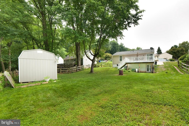 505 Northview Rd, Mount Airy, MD 21771 - view of yard with a deck, a storage unit, and stairway