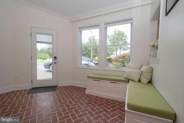 716 Old Fallston Rd, Fallston, MD 21047 - entryway with brick floors and ornamental molding