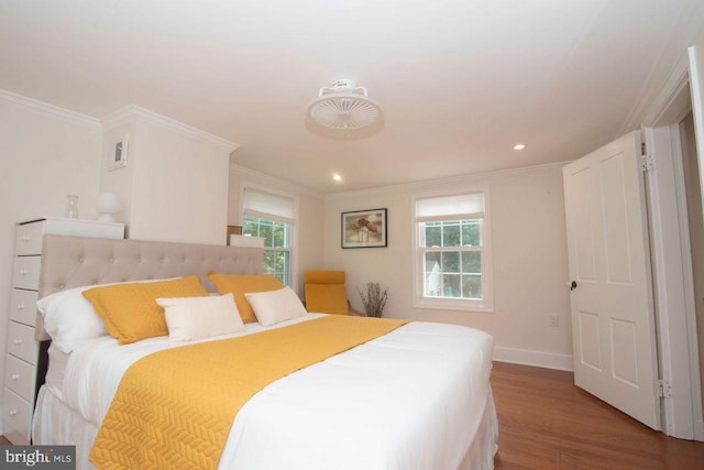 716 Old Fallston Rd, Fallston, MD 21047 - bedroom with wood finished floors, ornamental molding, and recessed lighting