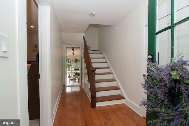 716 Old Fallston Rd, Fallston, MD 21047 - stairway with wood finished floors and baseboards