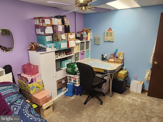 27 Gladys Trl, Fairfield, PA 17320 - office area featuring carpet flooring and ceiling fan
