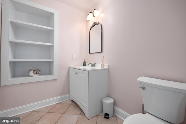694 Ridge Rd, Telford, PA 18969 - half bath featuring vanity, tile patterned floors, and built in shelves
