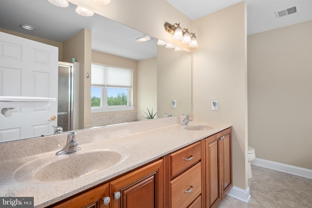 694 Ridge Rd, Telford, PA 18969 - bathroom with double vanity, tile patterned flooring, and a stall shower