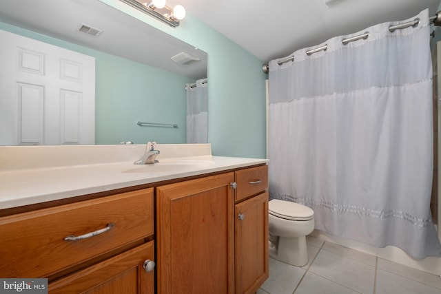 694 Ridge Rd, Telford, PA 18969 - bathroom with tile patterned flooring, vanity, and curtained shower