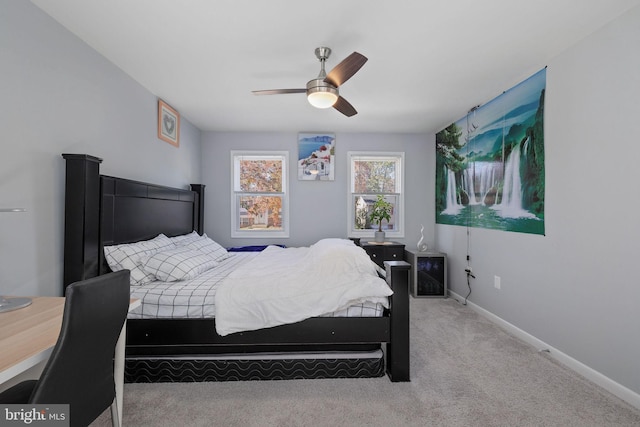 14361 Springbrook Ct, Woodbridge, VA 22193 - carpeted bedroom featuring baseboards and a ceiling fan