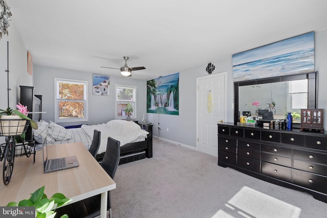 14361 Springbrook Ct, Woodbridge, VA 22193 - carpeted bedroom with baseboards and a ceiling fan