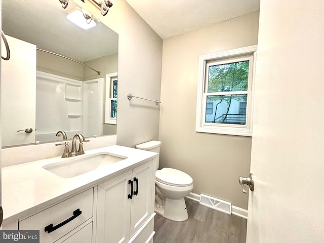 1078 Lakeview Dr, Cross Junction, VA 22625 - bathroom with wood finished floors, vanity, and a shower