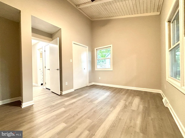 1078 Lakeview Dr, Cross Junction, VA 22625 - spare room with a wooden ceiling with exposed beams and wood finished floors
