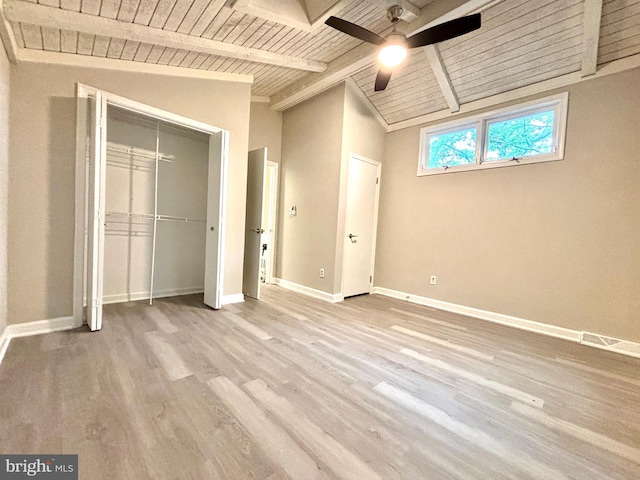 1078 Lakeview Dr, Cross Junction, VA 22625 - unfurnished bedroom featuring wood ceiling, wood finished floors, a closet, and ceiling fan