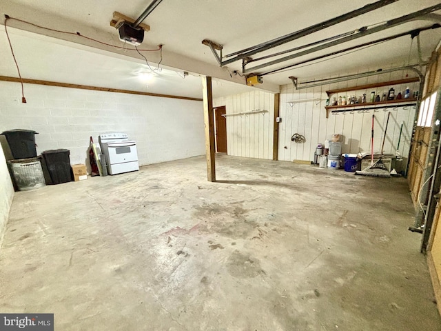 1078 Lakeview Dr, Cross Junction, VA 22625 - garage featuring a garage door opener and concrete block wall