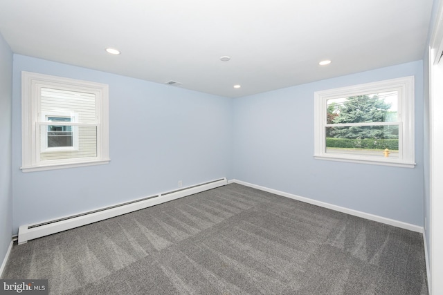 106 N Warminster Rd, Hatboro, PA 19040 - carpeted empty room with baseboard heating and recessed lighting