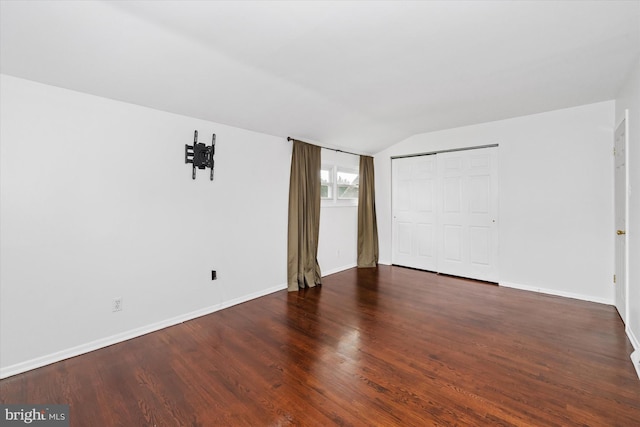 1735 Limestone Rd, Wilmington, DE 19804 - unfurnished bedroom with lofted ceiling, wood finished floors, and a closet