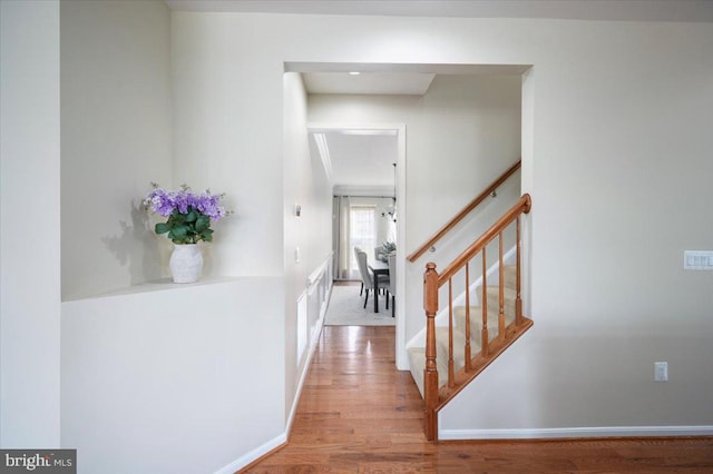 35 Gallery Rd, Stafford, VA 22554 - hallway featuring stairs and wood finished floors