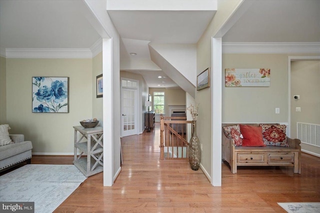 35 Gallery Rd, Stafford, VA 22554 - foyer entrance with light wood-style floors and ornamental molding