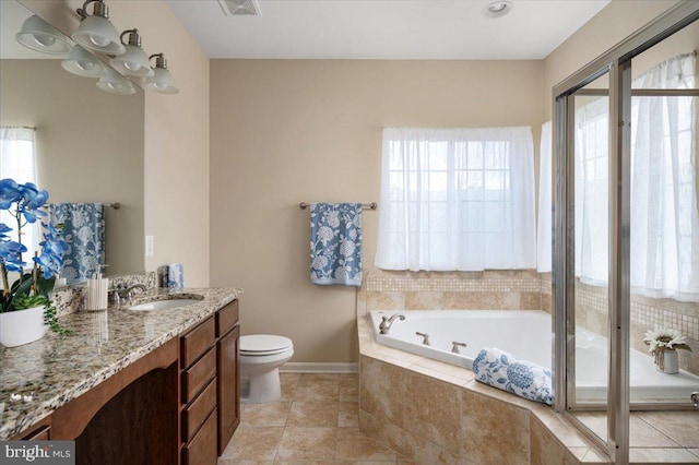 35 Gallery Rd, Stafford, VA 22554 - bathroom with plenty of natural light, a garden tub, vanity, and a chandelier