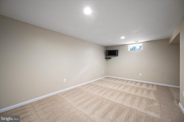 35 Gallery Rd, Stafford, VA 22554 - below grade area with light colored carpet and recessed lighting
