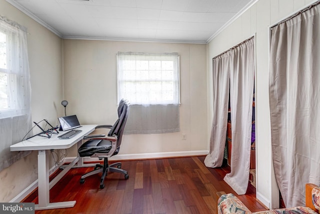 1446 California St, Woodbridge, VA 22191 - office area with wood finished floors and crown molding
