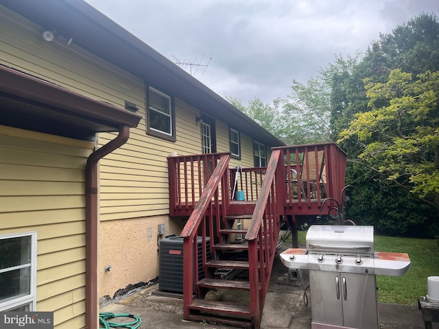 300 W New St, Glassboro, NJ 08028 - wooden terrace featuring a grill and stairs