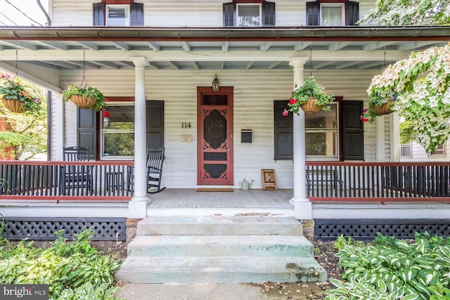 114 E Ashland St, Doylestown, PA 18901 - view of exterior entry featuring a porch