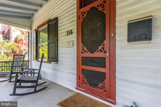 114 E Ashland St, Doylestown, PA 18901 - doorway to property featuring a porch