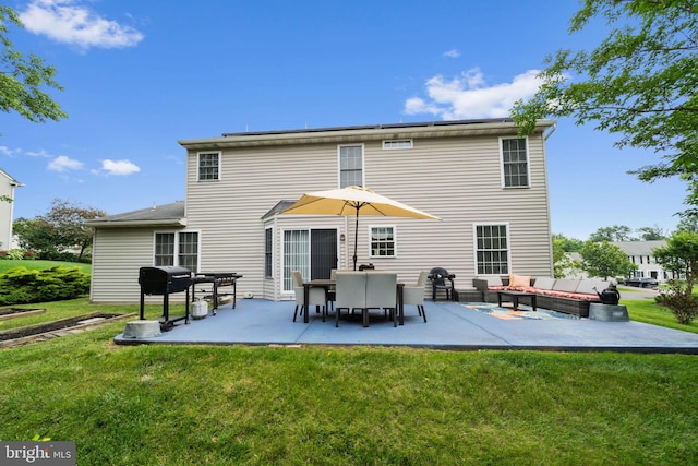 106 Sandy Way, Coatesville, PA 19320 - rear view of property with an outdoor living space, a patio, and a yard