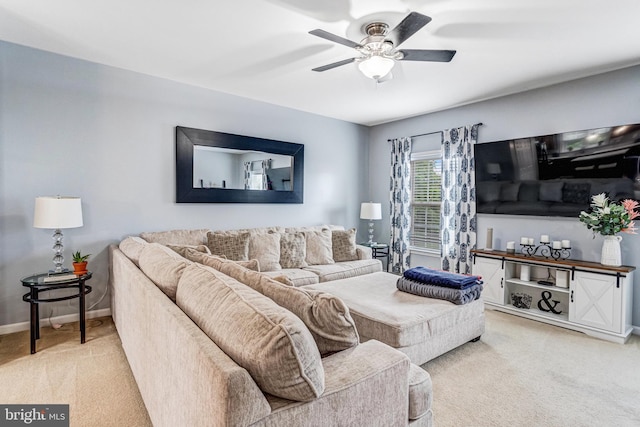 107 Pelican Cv, Stafford, VA 22554 - carpeted living area featuring ceiling fan and baseboards