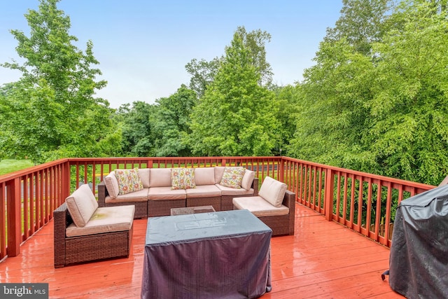 107 Pelican Cv, Stafford, VA 22554 - wooden terrace with an outdoor hangout area and area for grilling
