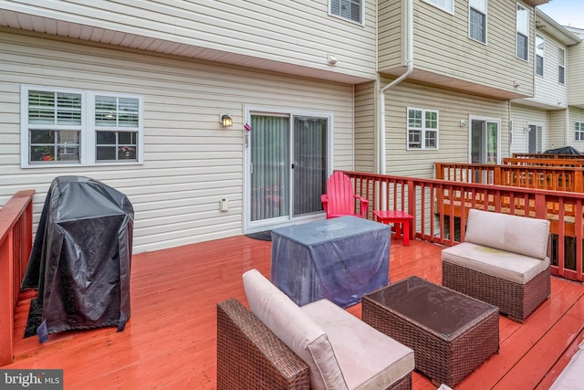 107 Pelican Cv, Stafford, VA 22554 - wooden terrace featuring an outdoor hangout area and grilling area