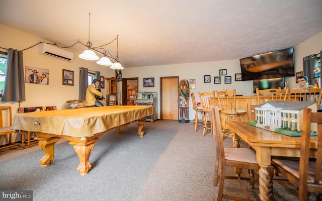 1 Emerald St, Mill Hall, PA 17751 - playroom featuring an AC wall unit, billiards table, carpet floors, and a community bar