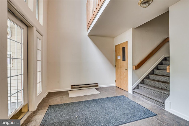 108 Wrangel Ct Unit 1, Princeton, NJ 08540 - foyer with stairs and a baseboard heating unit