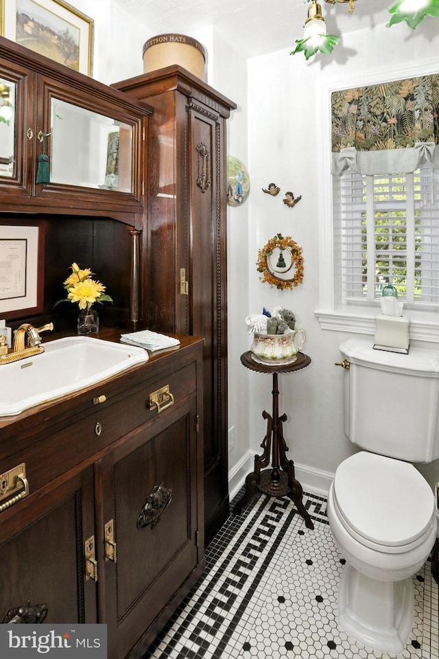 1722 Swamp Pike, Gilbertsville, PA 19525 - half bathroom featuring vanity and tile patterned floors