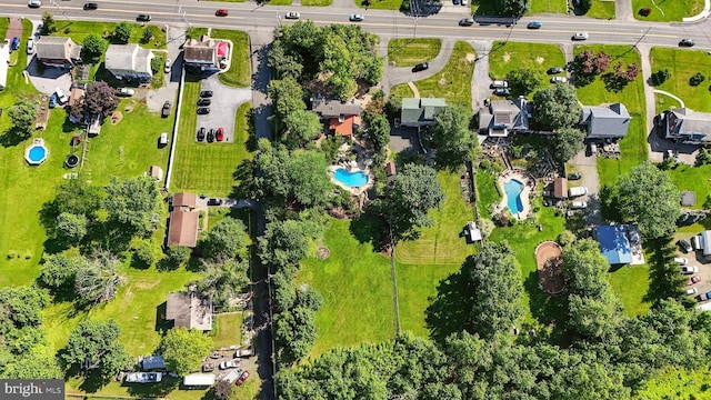 1722 Swamp Pike, Gilbertsville, PA 19525 - aerial view of property and surrounding area featuring a pool area and nearby suburban area