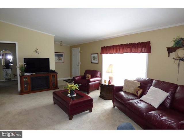 277 W 4th St, Red Hill, PA 18076 - carpeted living room with crown molding