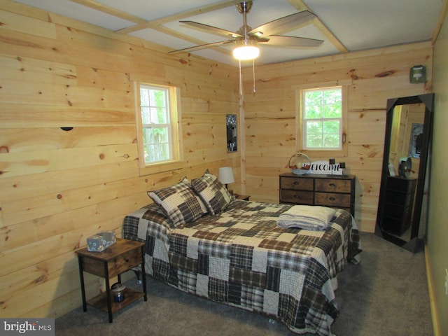 293 Snow Shoe Mountain Forest Rd, Snow Shoe, PA 16874 - carpeted bedroom featuring wooden walls and multiple windows