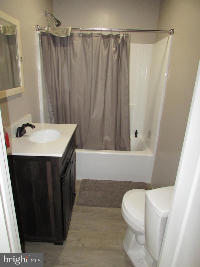 293 Snow Shoe Mountain Forest Rd, Snow Shoe, PA 16874 - full bath with vanity, shower / bath combination with curtain, and wood finished floors