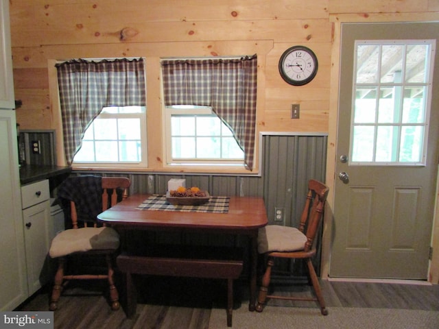 293 Snow Shoe Mountain Forest Rd, Snow Shoe, PA 16874 - dining area featuring plenty of natural light and wood walls