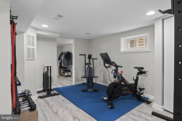 5117 Duel Pl, Capitol Heights, MD 20743 - workout room featuring wood finished floors and recessed lighting