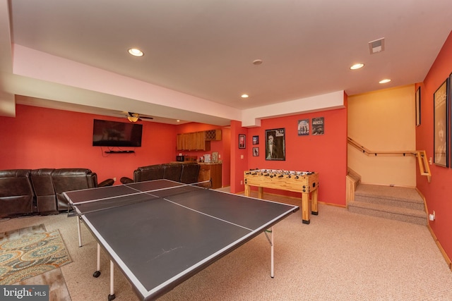 45 Marble Way, Mc Henry, MD 21541 - rec room with recessed lighting, carpet flooring, and a ceiling fan